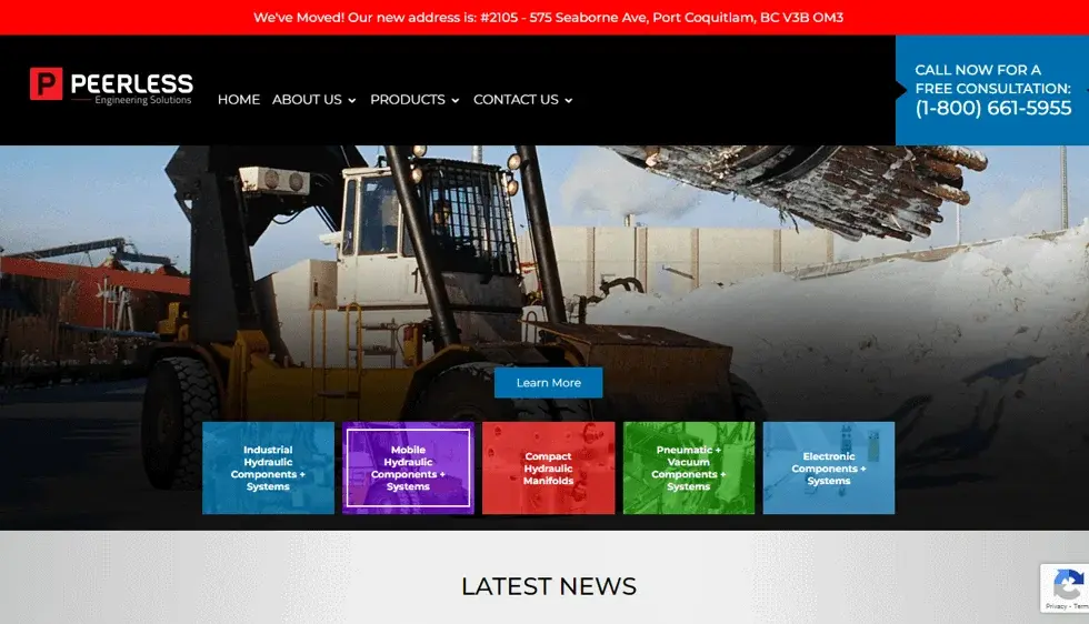 Peerless Engineering project screenshot